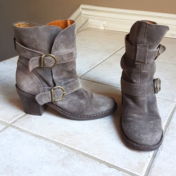 FIORENTINI + BAKER Suede Gray Moto Boots Size 36 - Picture 1 of 9